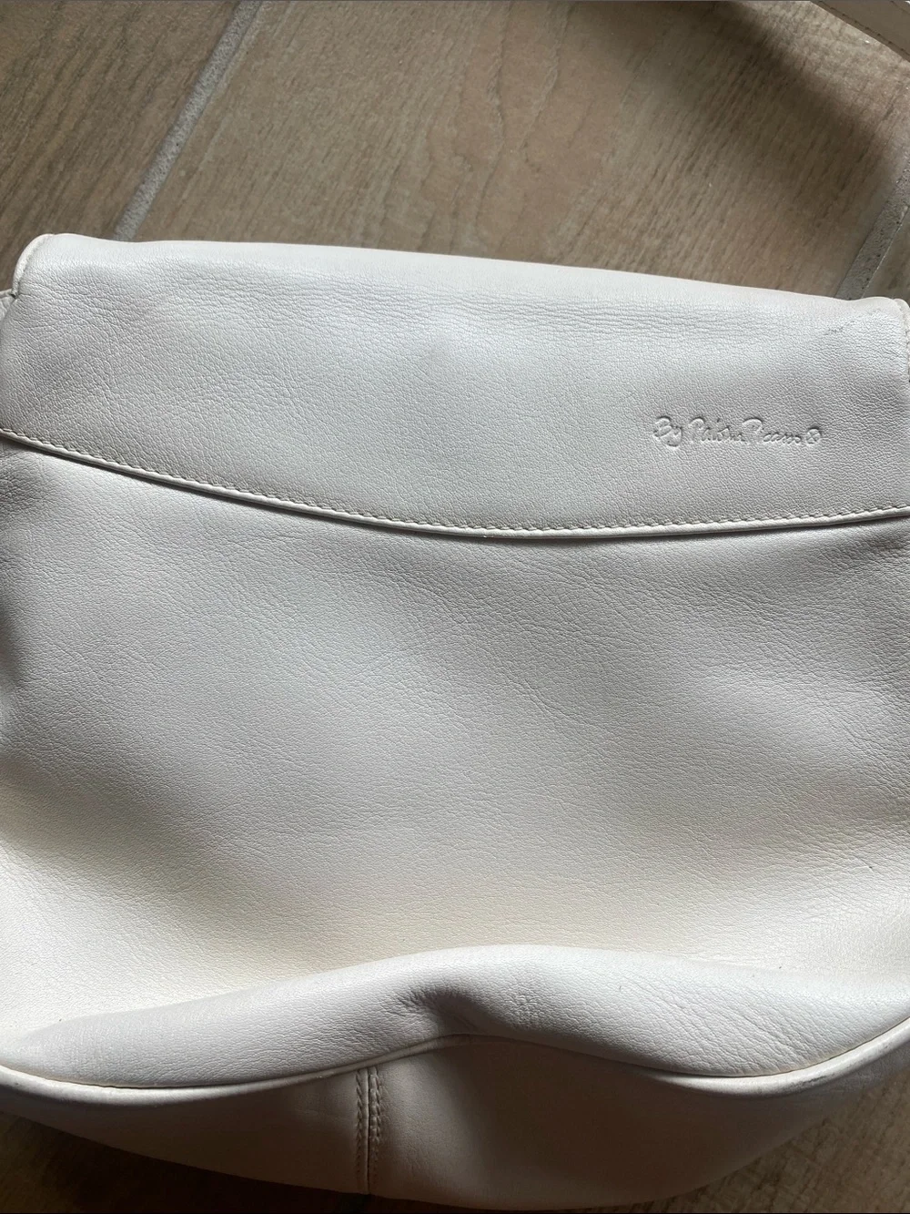 Paloma Picasso Vintage Cream Crossbody Shoulder Bag with Gold X Logo